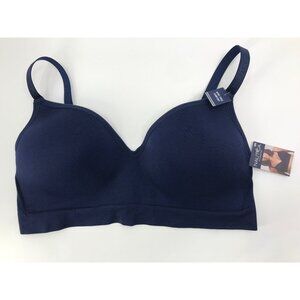 Nautica Intimates Microfiber Wire Free Wireless Bra Navy Blue 38D NEW